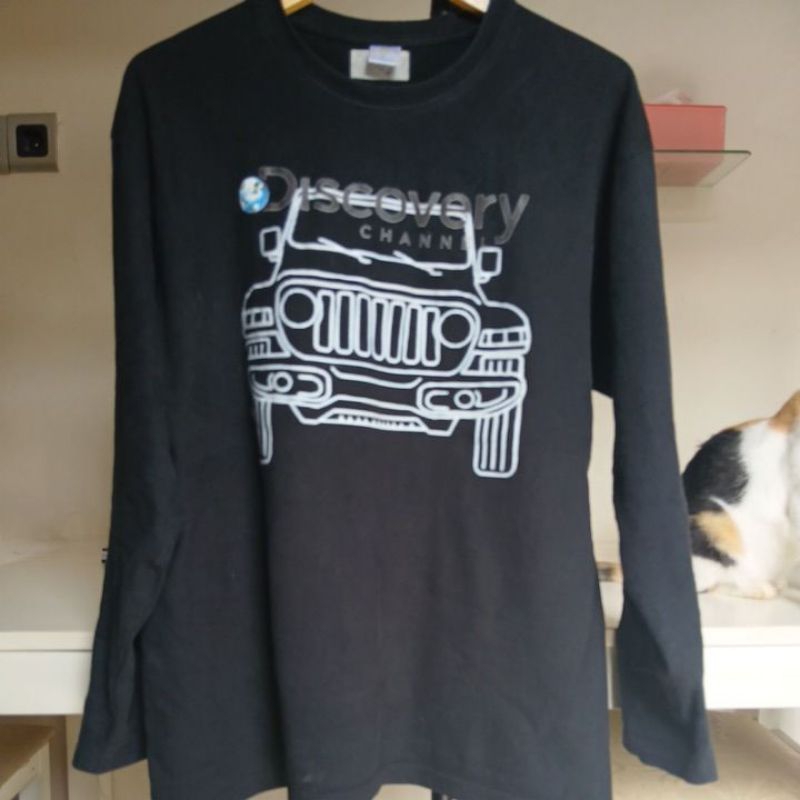 Kaos katun long sleeve tebal builtup UNTILEXHAUS X Discovery pekat second Original size L LD 110 P 6