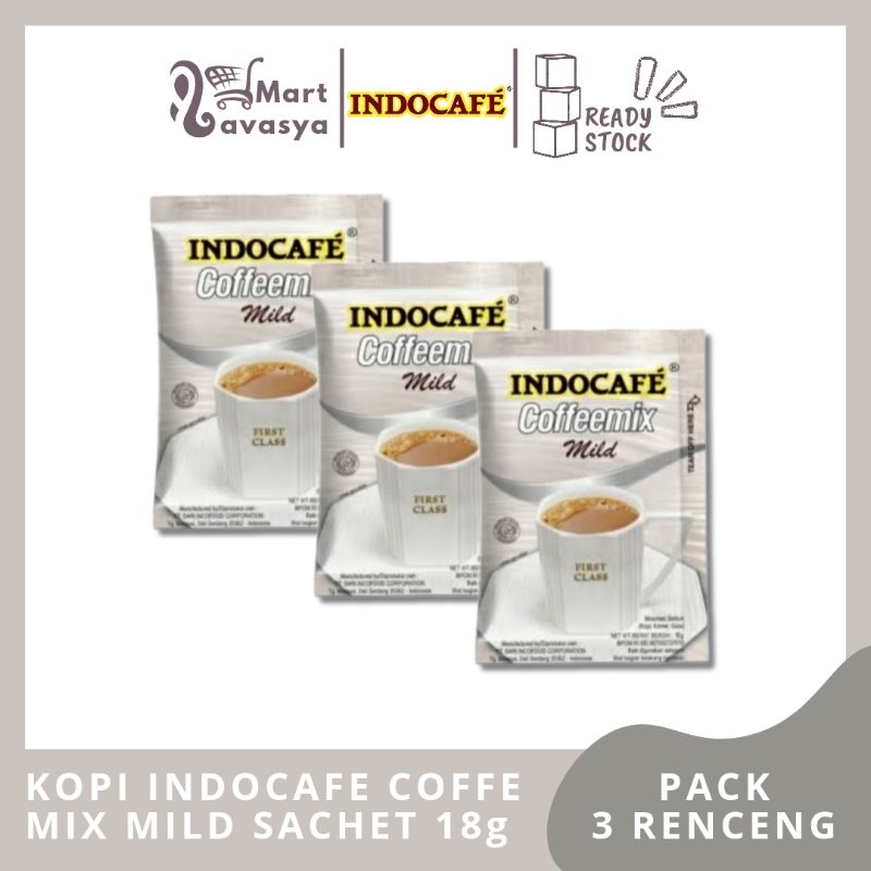 

KOPI INDOCAFE COFEE MIX MILD SACHET 18g - 1 PACK ISI 3 RENCENG - KOTA BANDUNG - LAVASYA MART