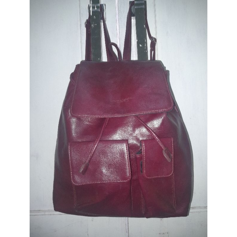 ransel serut Kulit asli brand Menora & Labelle Republic preloved pl second monza bag