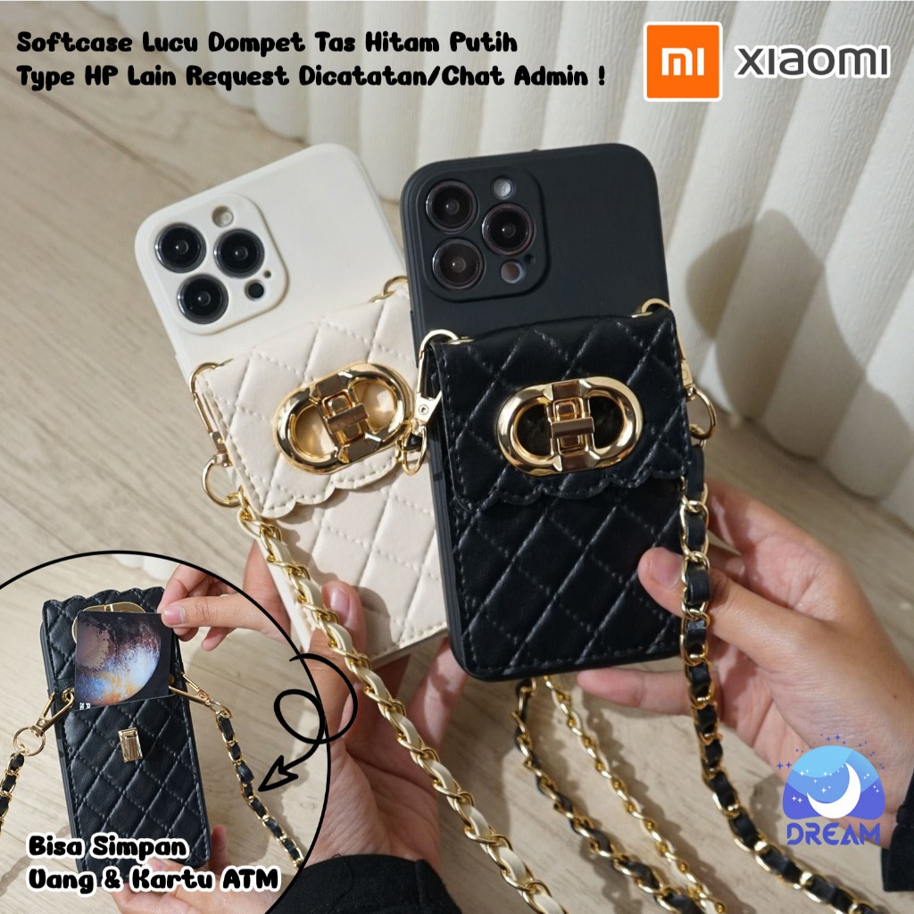 [DOMPET ND] SOFTCASE DOMPET NAGITA LUCU SLING BAG TALI RANTAI For XIOAMI REDMI 12C 13C 14C C75 M3 PR