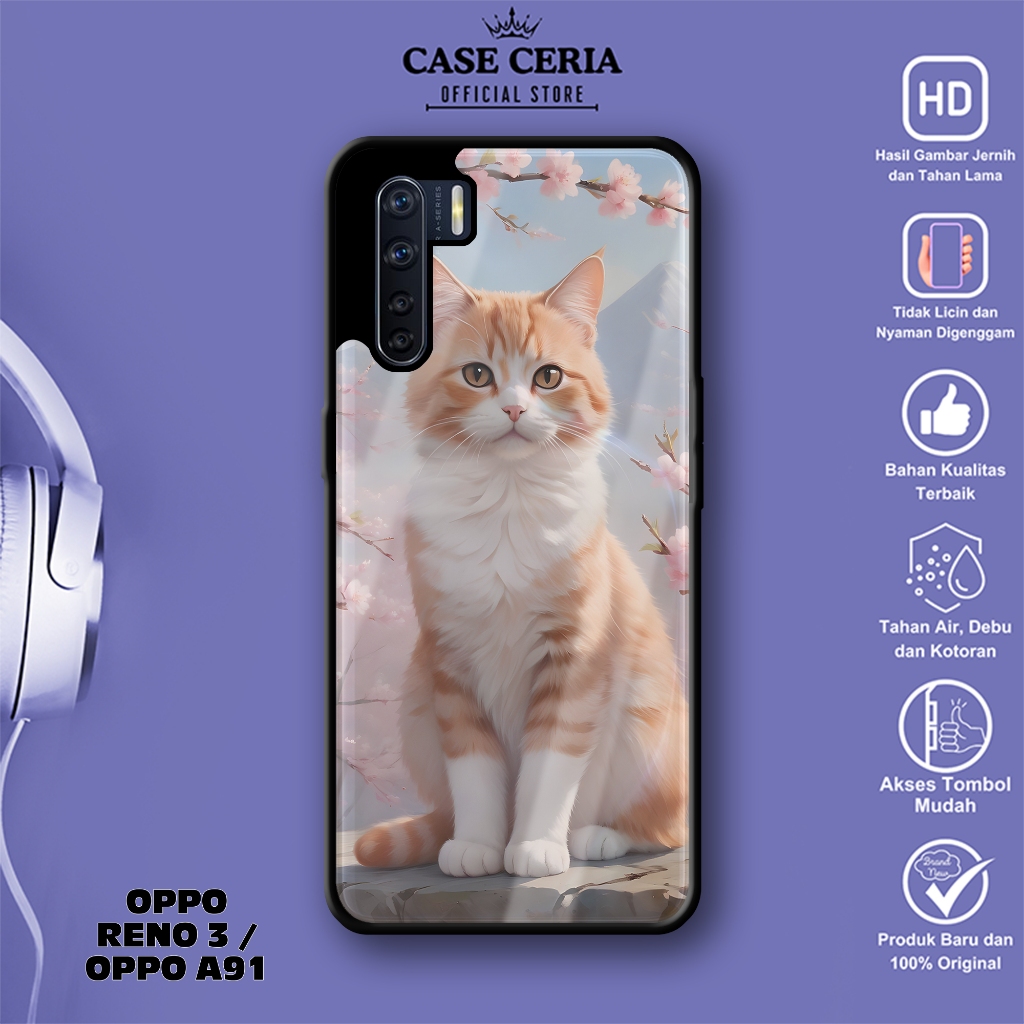 Case Oppo A91 / Oppo Reno 3 - Casing Oppo A91 / Oppo Reno 3 ( Cute Cat ) - Silikon Case – Kesing HP