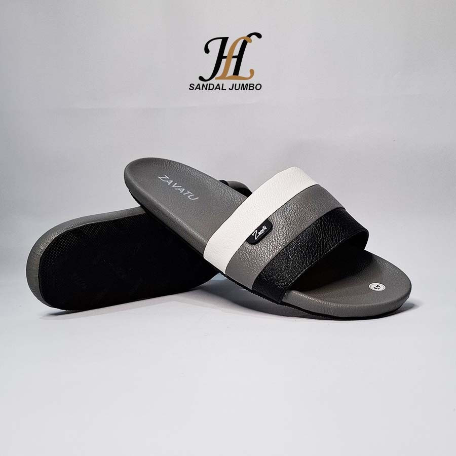 BIGSIZE Uk 40-49 | Sandal Pria Slipper Jumbo Sendal Kulit Suede Alas Karet Anti Licin