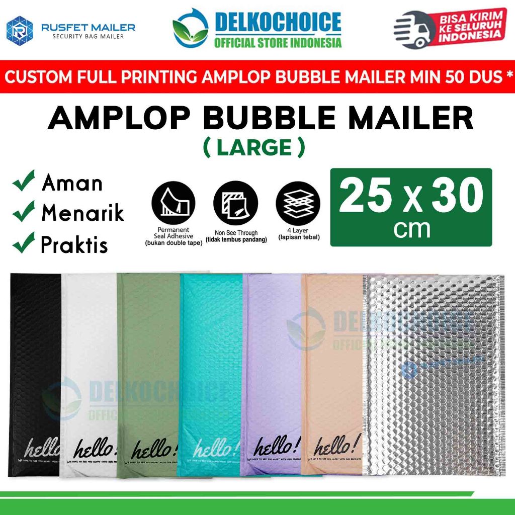 

Amplop Bubble Mailer 25 x 30 cm Envelope Bag Bungkus Paket Premium Termurah RUSFET /SATUAN