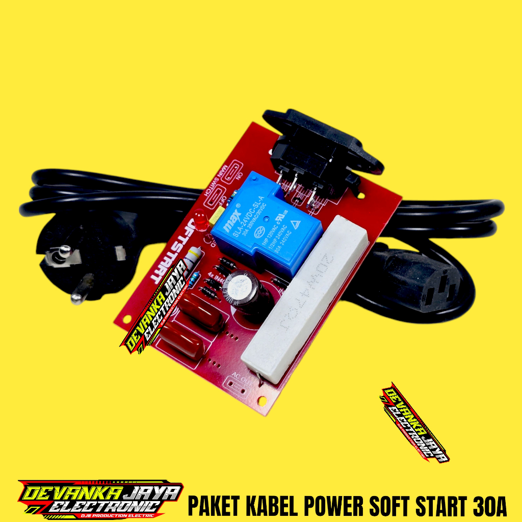 Paket Kit Soft Start Anti Jeglek 30A Plus Kabel Power isi 3