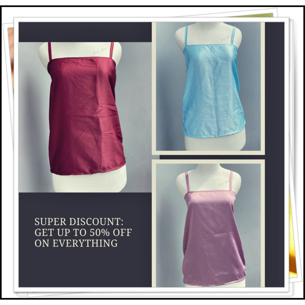 INNER SATIN DALAMAN KEBAYA BAHAN SATIN VELVET KAMISUL kamisol tanpa lengan saten Iner Tanpa Lengan D