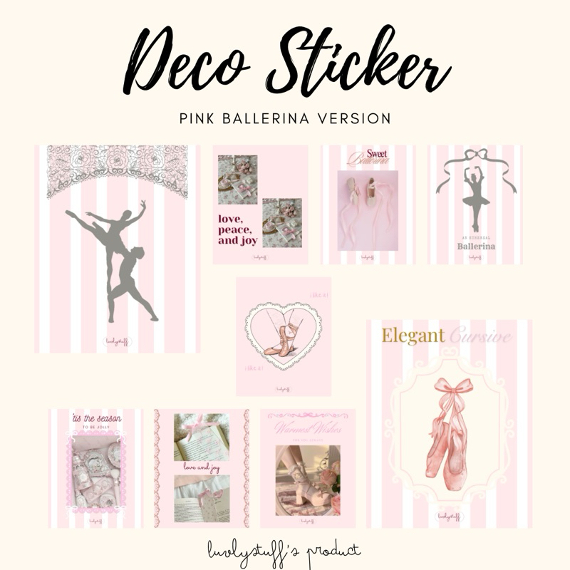 

[Luvlystuff] AESTHETIC STICKER BALLERINA PINK || PINTEREST STIKER MERAH MUDA DECO
