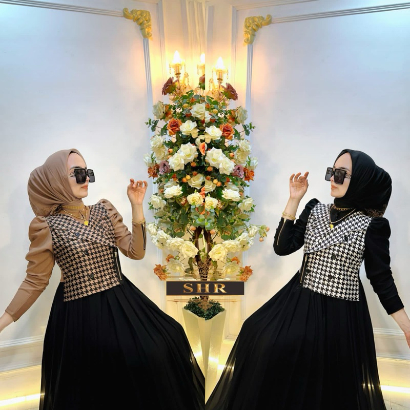 Gamis blazer by SHR rajut mix ceruty premium