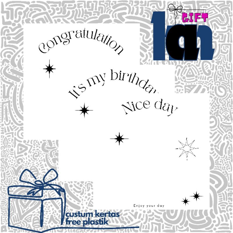 

HAN GIFT - ALAS PACKAGING | MINI GIFT 2 CUSTOM KERTAS FREE PLASTIK | KARTU UCAPAN