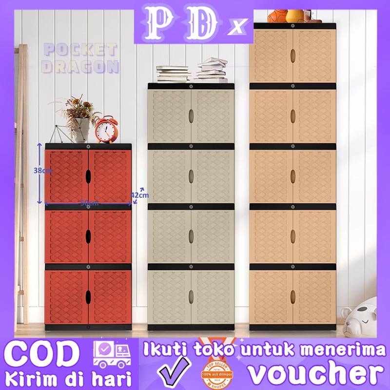 Pocket Dragon Lemari pakaian plastik/Lemari plastik susun/Lemari susun plastik/Laci plastik/Lemari p