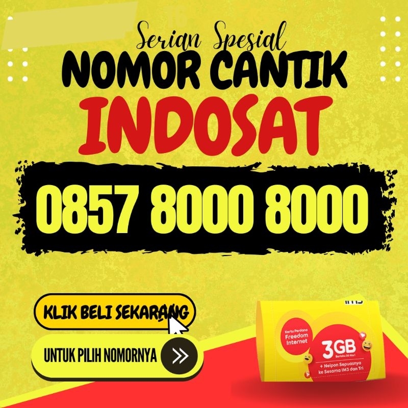 Nomer Cantik Indosat  Serian 80008000 Nomer Cantik 12 Digit No Cantik Indosat Im3 Oredoo Kartu Perda