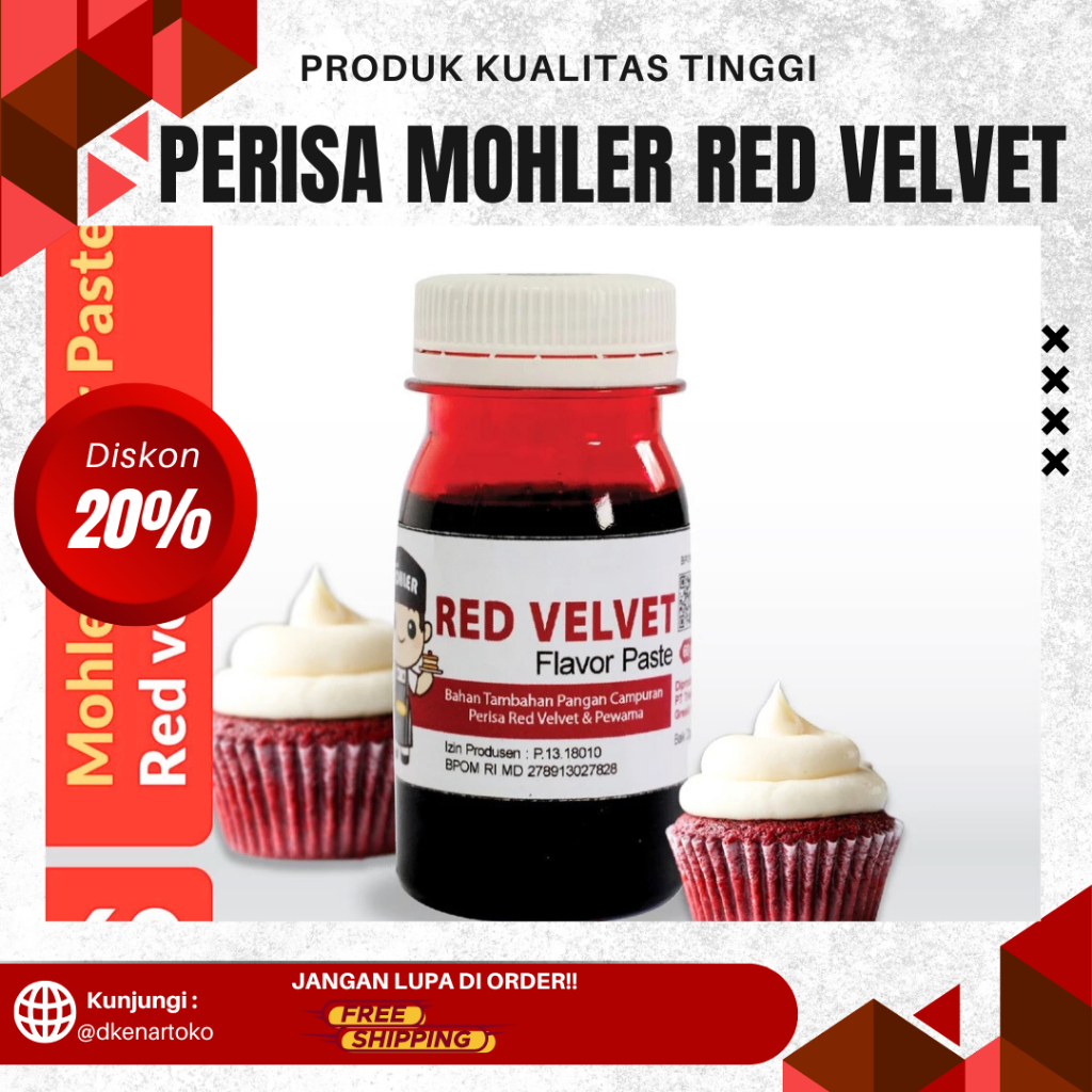 PERISA MOHLER RED VELVET||Mohler perisa makanan|MOHLER Pasta perisa pewarna RED VELVET