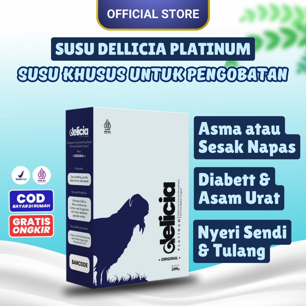 

Dellicia Platinum - Susu Rempah Kambing Etawa Premium Bantu Mengobati Diabetes Sesak Napas dan Nyeri Sendi