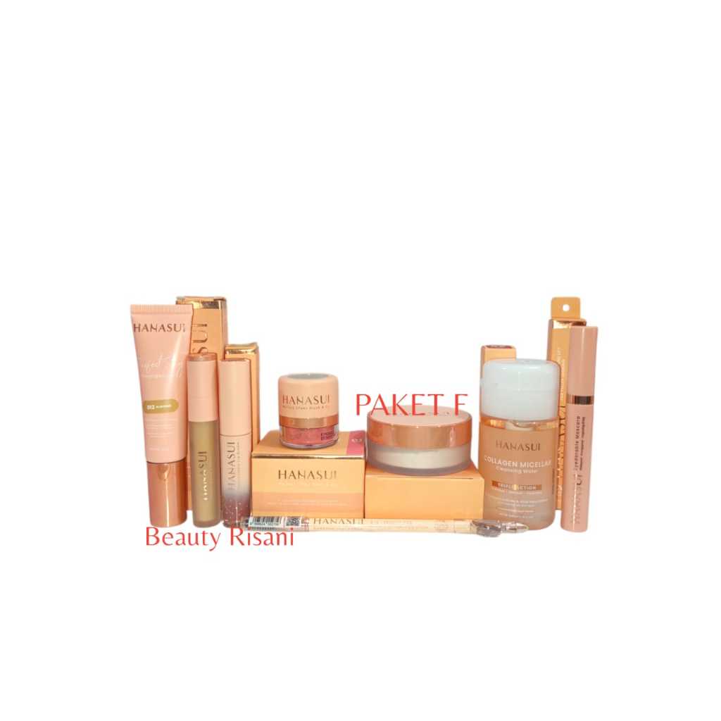 HANASUI SET LENGKAP PAKET MAKE UP KOSMETIK DAN KECANTIKIAN HARIAN WAJAH