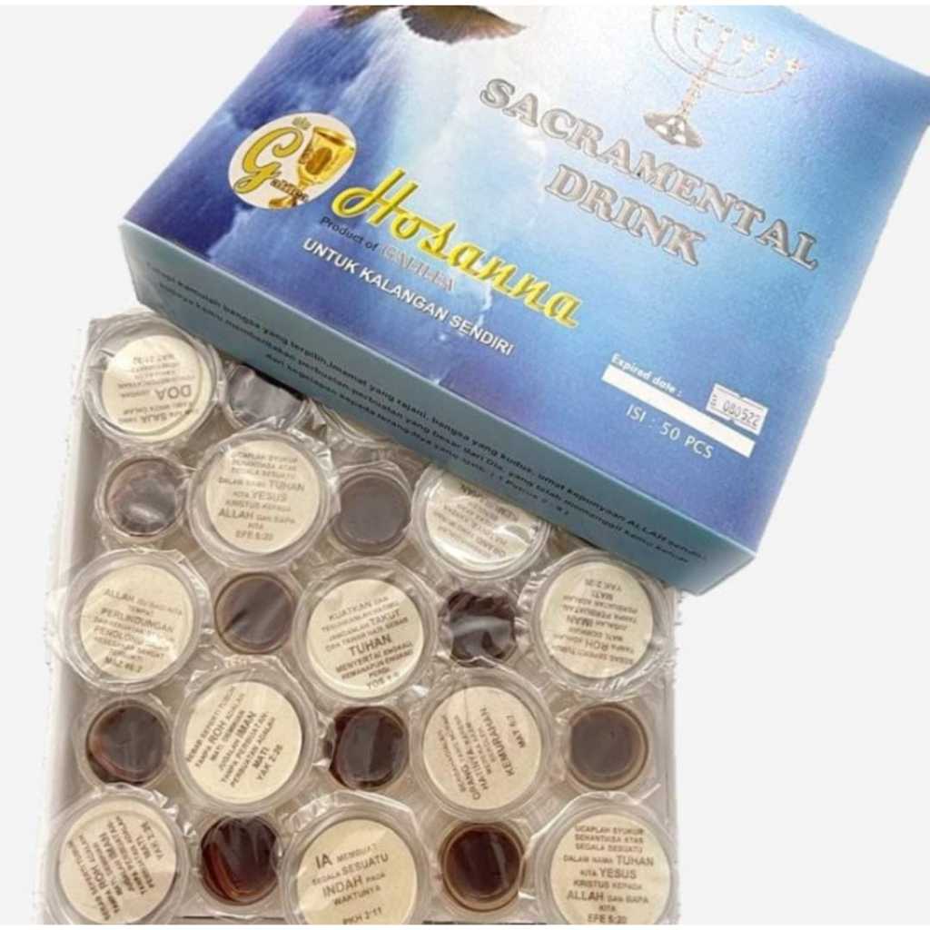 

Anggur Perjamuan PREMIUM BESAR Hosti AYAT isi 50pcs "GALILEA" (HB Ayat isi 50)