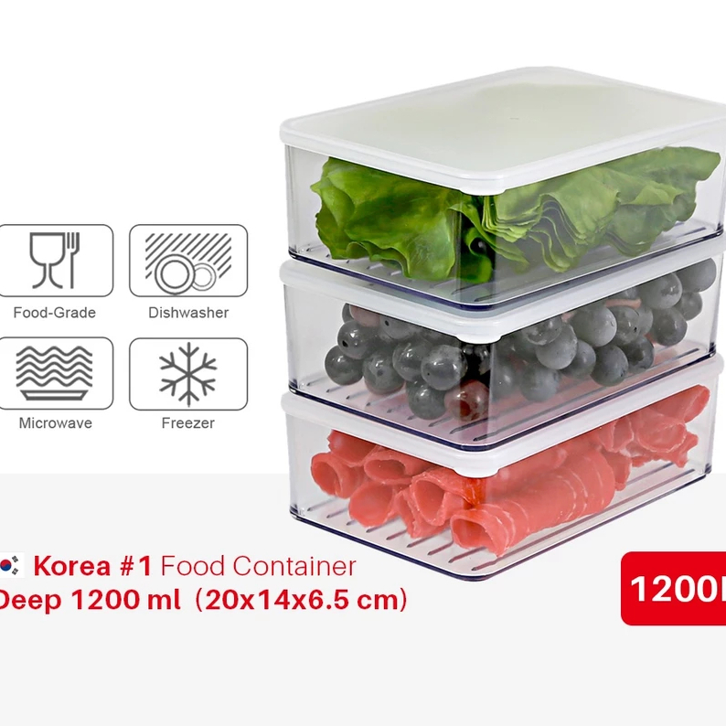 MY Silicook Food Container Korea BPA Free Deep 1200ml