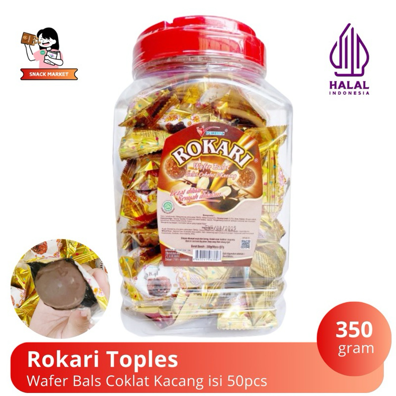 

Rokari Toples Wafer Bals Coklat Kacang 350 gram isi 50pcs