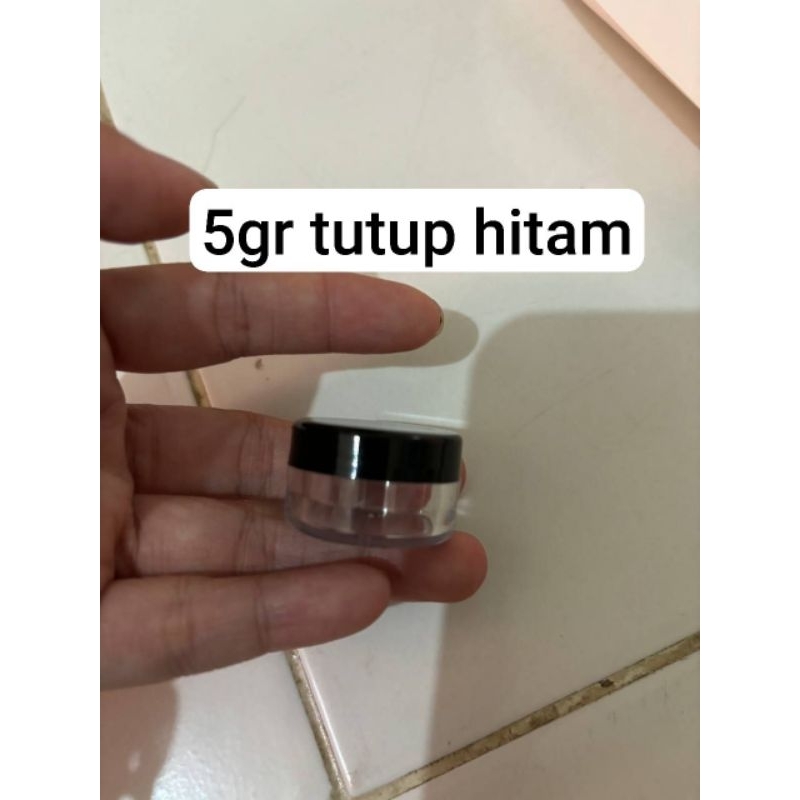 pot cream 5gr tutup hitam pot cream bening 5gram tutup hitam