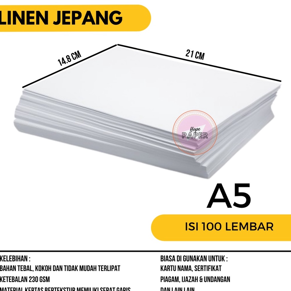 

Terkini Kertas Linen A5 isi 1 lembar Kertas Karton A5 Linen I78