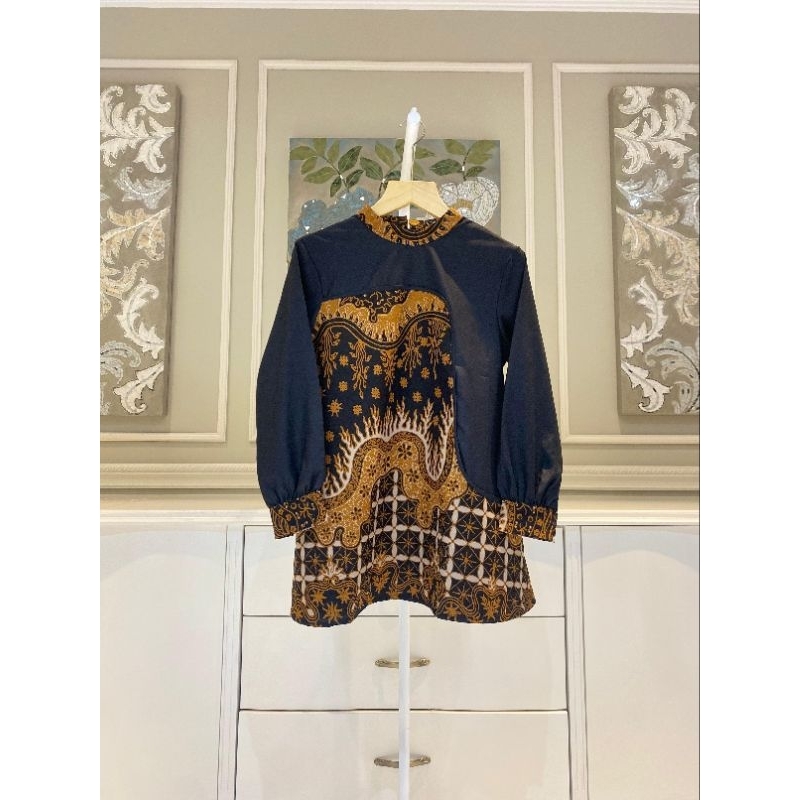 Blouse batik ORI by edness Kayla atasan kemeja blus Bahan batik trikot mix Toyobo Ukuran s m L XL ld