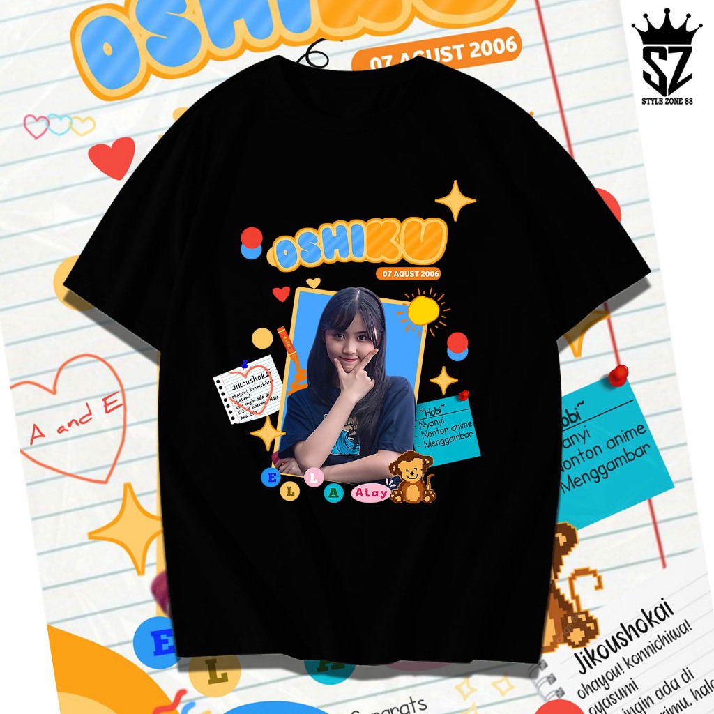 Kaos JKT48 - Kaos Oshi ku ELLA JKT48 - jikoshoukai Ella Alay ( FANMADE ) COD