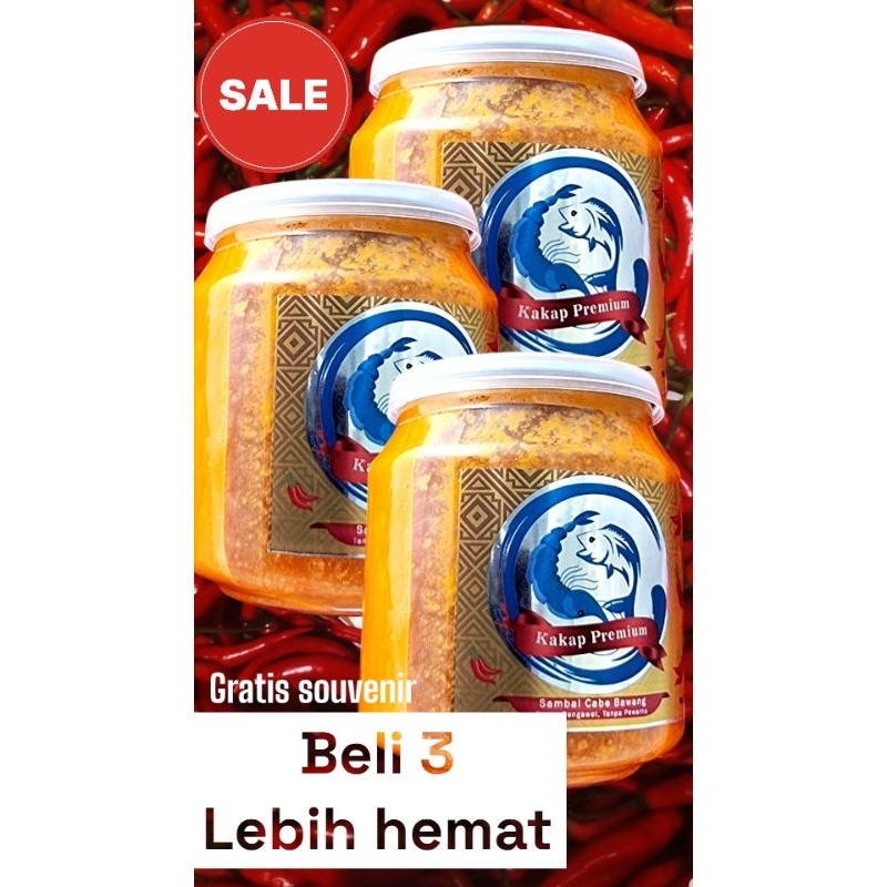

Sambal Cabe Bawang Kakap Premium paket 3 Botol