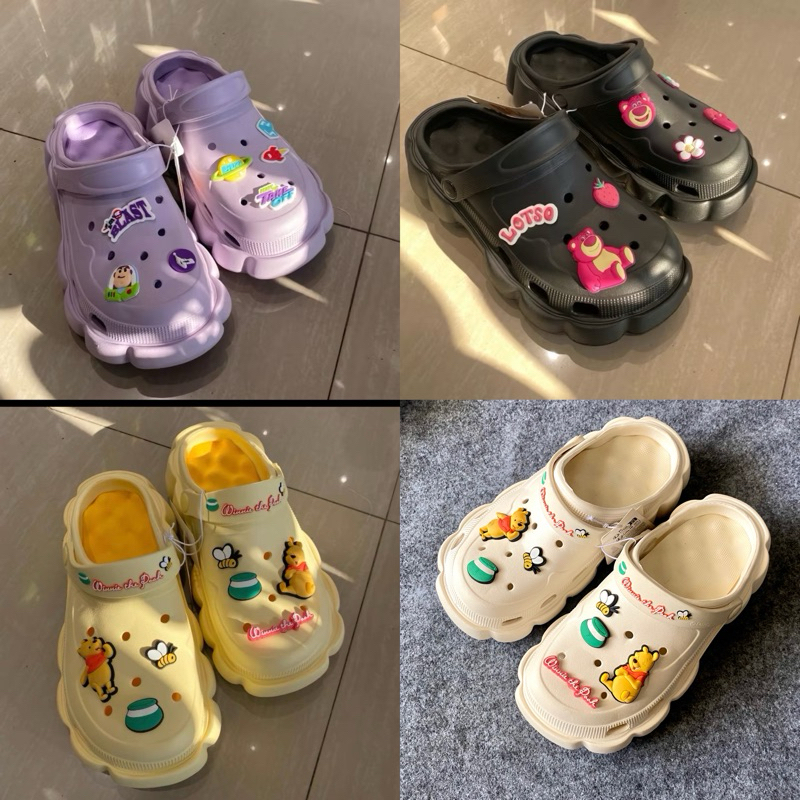 Miniso Disney Sandal karakter lucu wedges hollow lotso, winnie the pooh, alien size 37-40 / sandal k