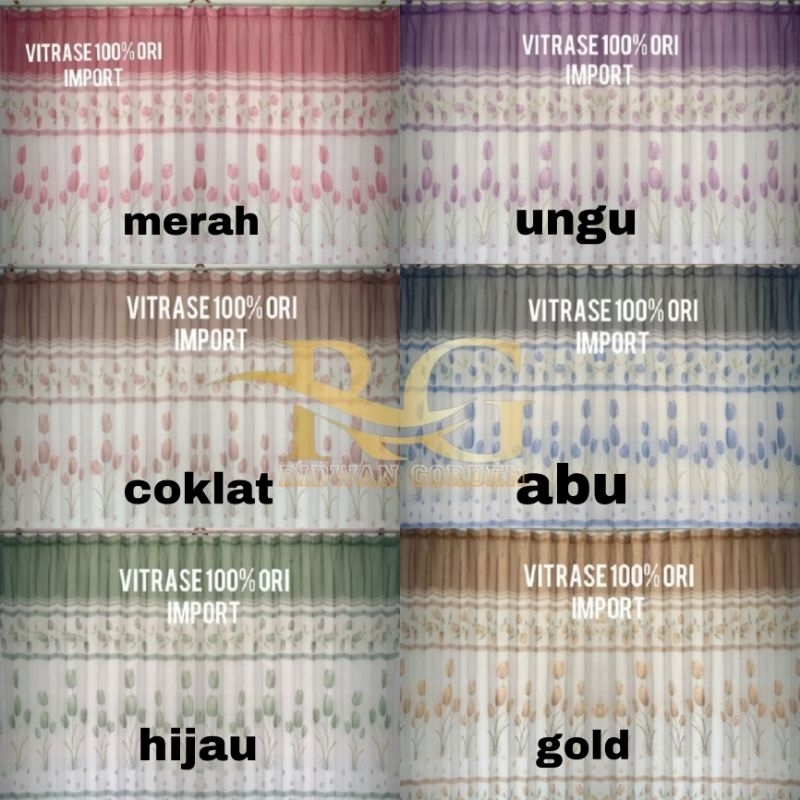 Vitrase Gorden Motif Bunga Tulip – Tirai Jendela & Hordeng Pintu Cantik Elegan