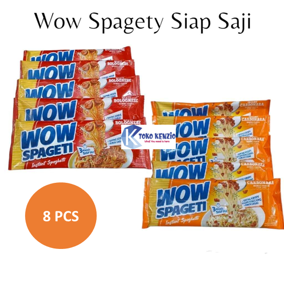 

PAKET 8 PCS WOW Spageti Pasta Spaghetti Instan carbonara bolognese