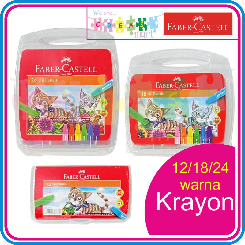 

Faber Castell Krayon 12 / 18 / 24 warna Hexagonal Crayon Oil Pastel 100% Original