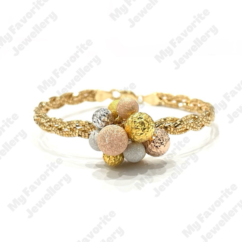 Gelang Bangle Variasi Bola-bola Candy Gelang Emas Asli Kadar 700