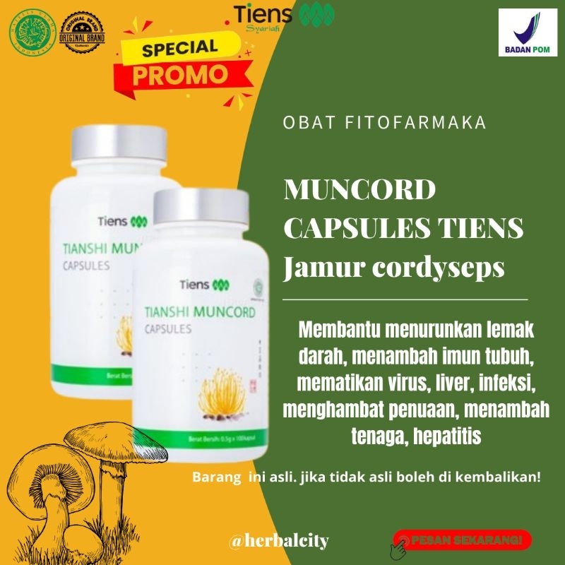 PROMO FREE GIFT‼️( COD ) HERBAL CHINA ORI MUNCORD TIENS Ekstrak tanaman cordyseps vitamin membantu m