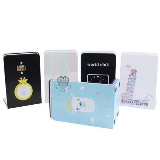 

z Terkini Book End Sandaran Buku Alpaca Unicorn Animal World clock C65
