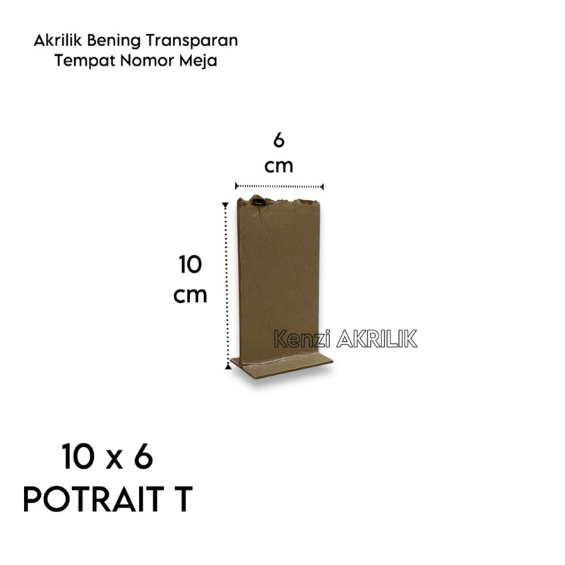 

Akrilik Bening Transparan Tempat Nomor Meja 10 cm x 6 cm Tebal 2mm Potrait T 2 SISI