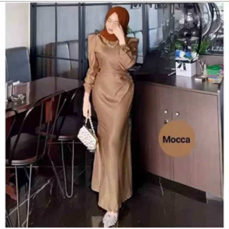 Dres Satin Premium Baju Couple Gamis Lebaran