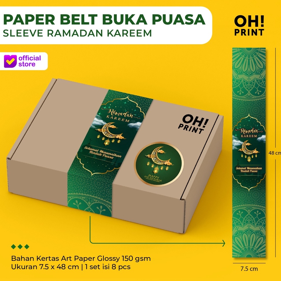 

lbReady Stok 32 PCS Paper Belt Buka Puasa Paper Sleeve Ramadan Kareem Sabuk Box Buka Puasa Belt Hampers Ramadan Kareem Paper Belt Ramadan Kareem W75