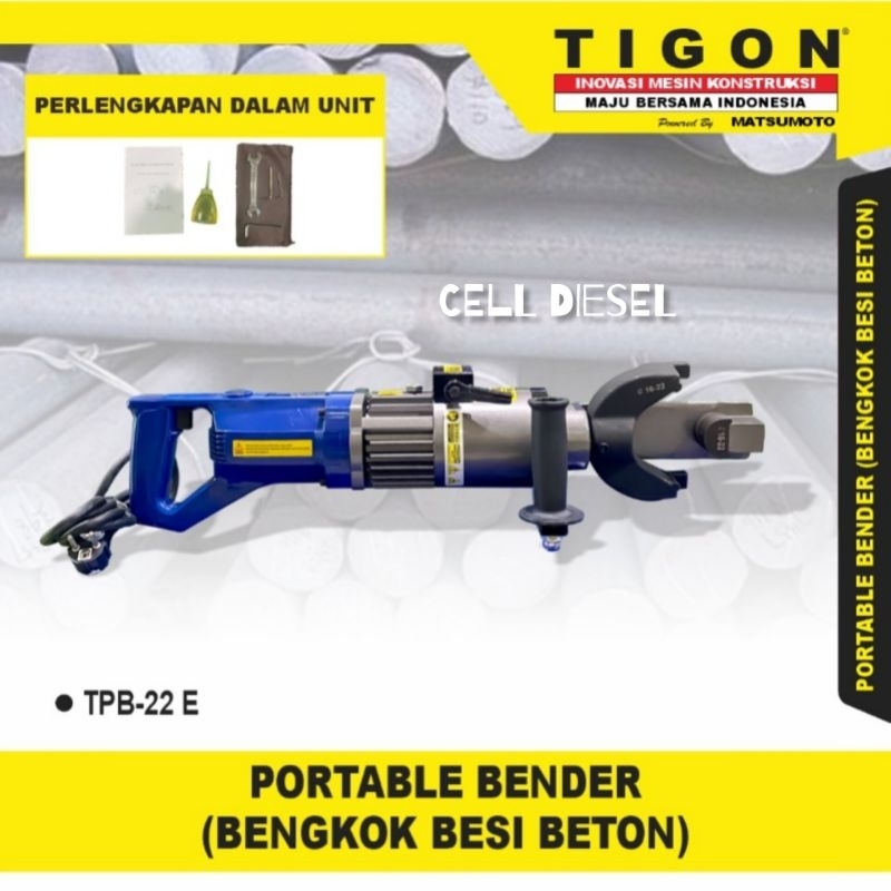 Portable Bender / Bengkok Besi Beton TIGON TPB-22 E