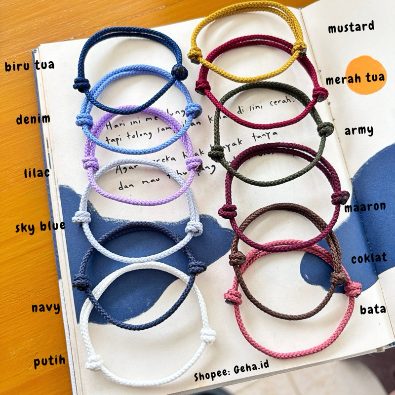 Gelang polos tali prusik | Gelang polos hitam | Gelang polos terbaru