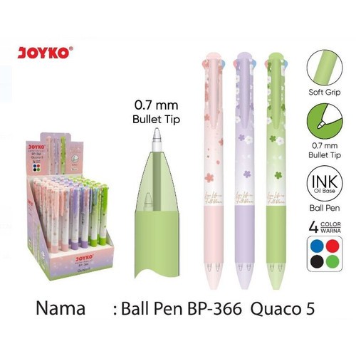 

(1BIJI/5WARNA)JOYKO BALLPOINT BP 366 QUACO 5 RANDOM