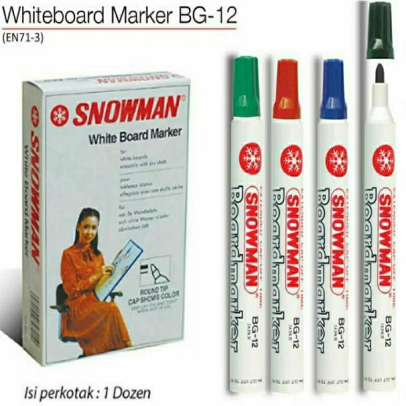 

Snowman Whiteboard Marker BG-12 ( Dapat dihapus )