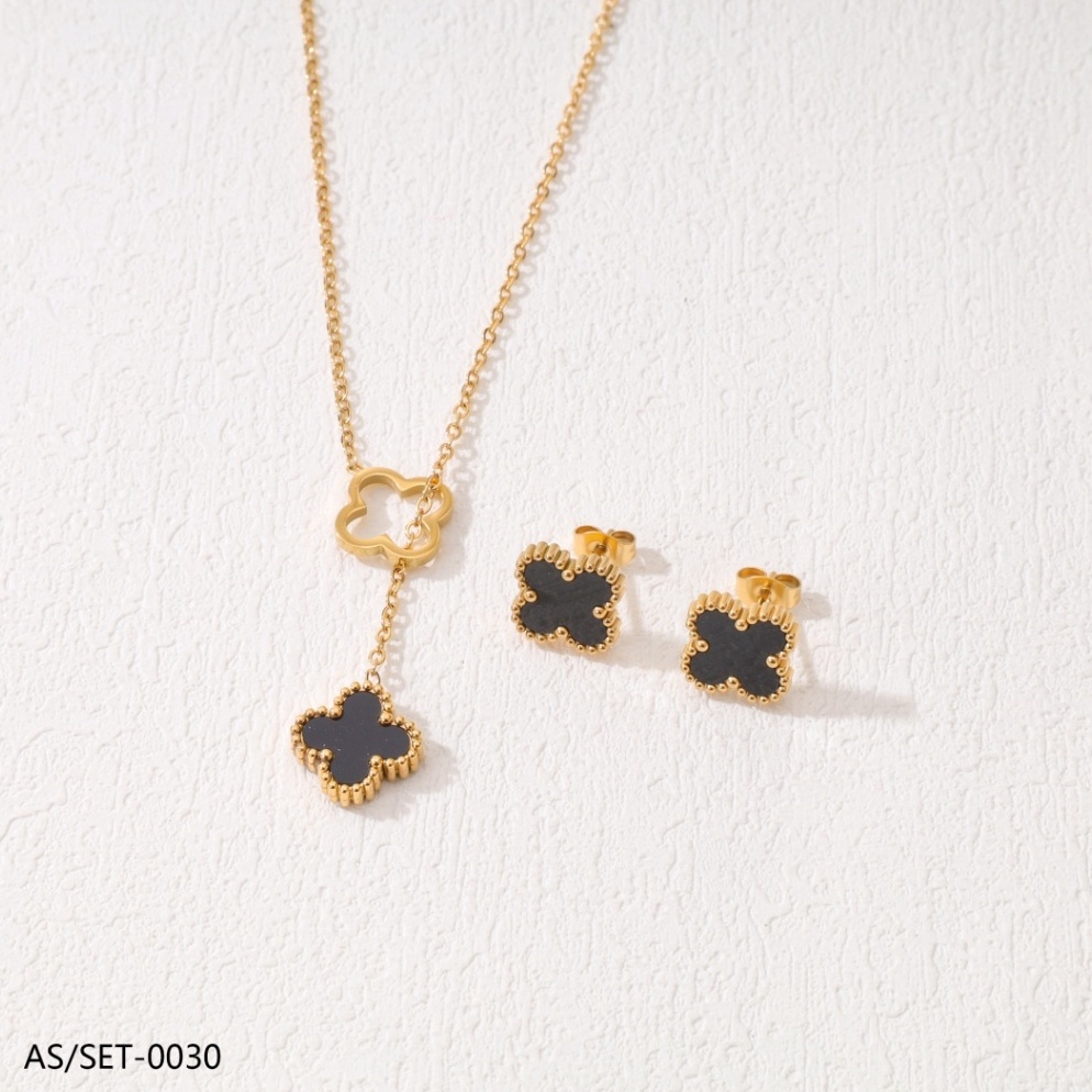 Grosiran Titanium 3 set Perhiasan Kalung Dan Anting Perhiasan Wanita