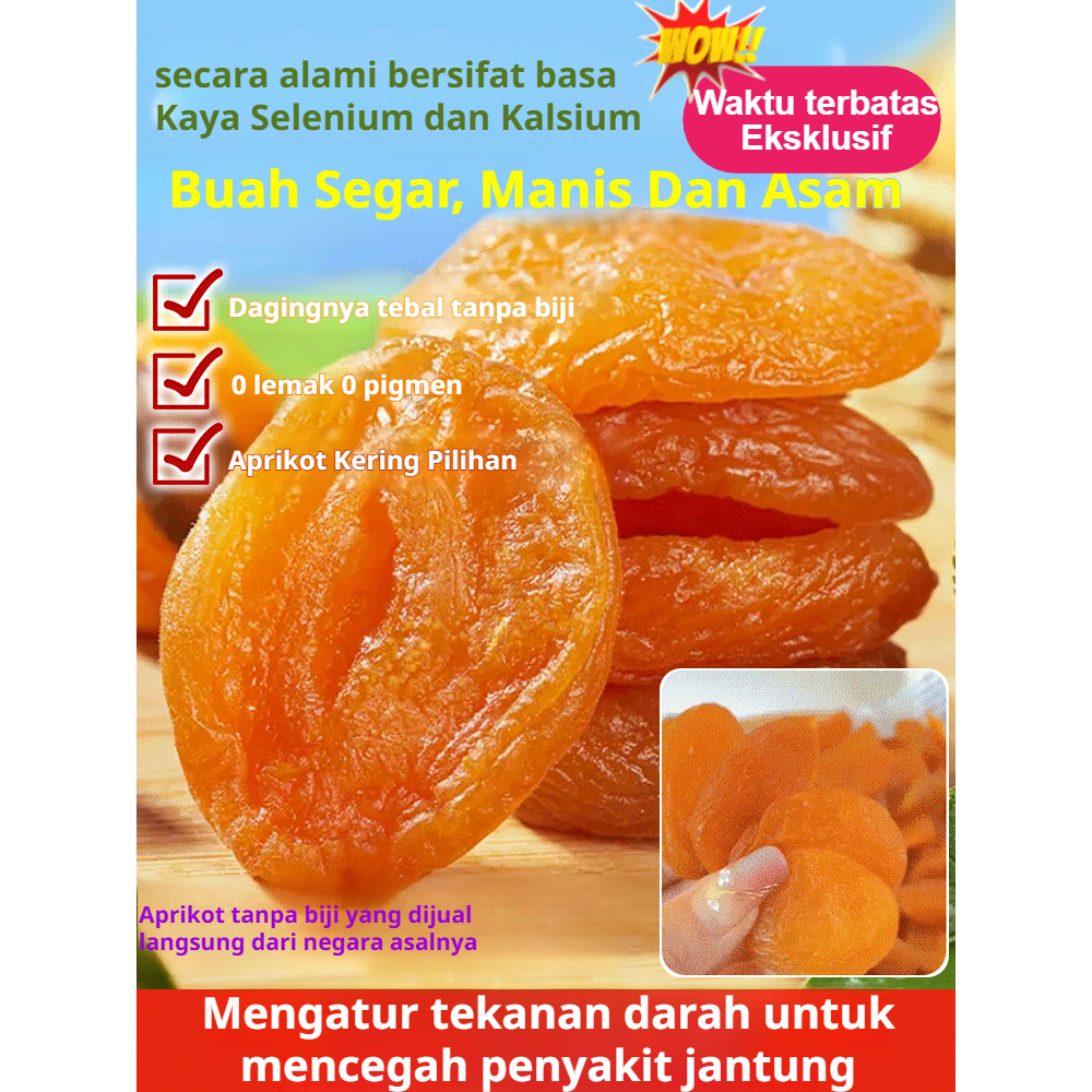 

⚡️【Manis Dan Lembut】⚡️250g/100g Aprikot Merah Kering Tanpa Biji/Aprikot Merah Kering Buatan Tangan Rendah Gula/Makanan Ringan Aprikot Merah Kering/0 Tambahan Aprikot Merah Kering Tanpa Biji/Manisan Aprikot Kering/Aprikot Merah Kering Berkualitas Tinggi