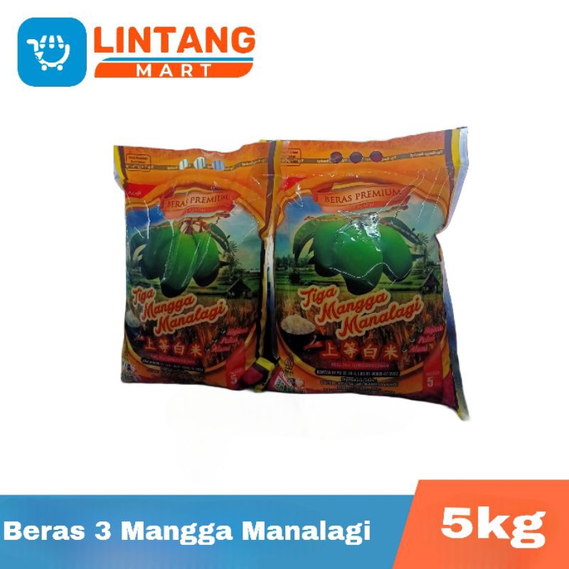 

✨ LINTANGMART ✨ BERAS 3 MANGGA MANALAGI 5 KG