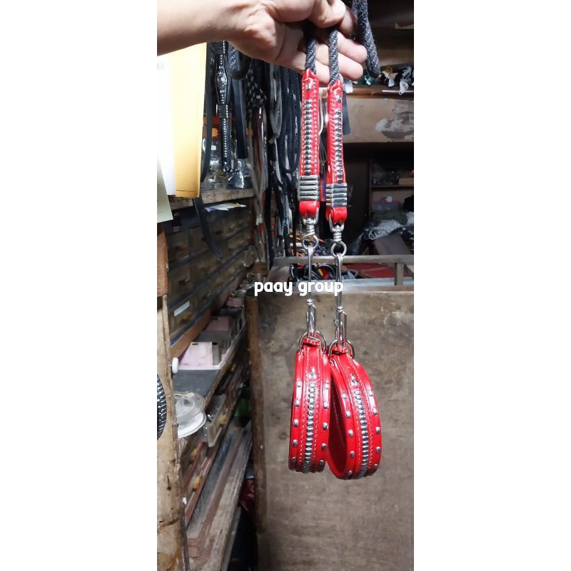 tali tuntunan anjing tali pukek dan kalung anjing kulit asli