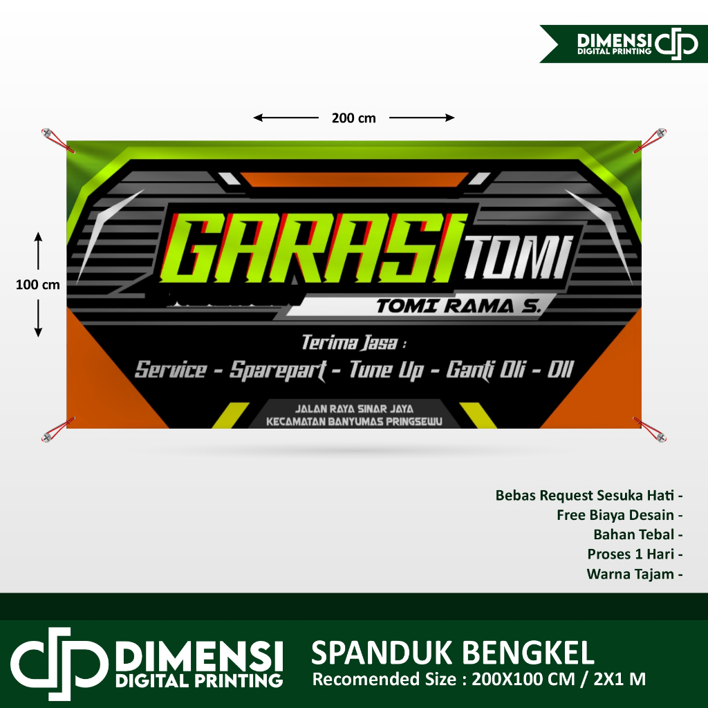 BANNER SPANDUK BENGKEL MOTOR DAN MOBIL
