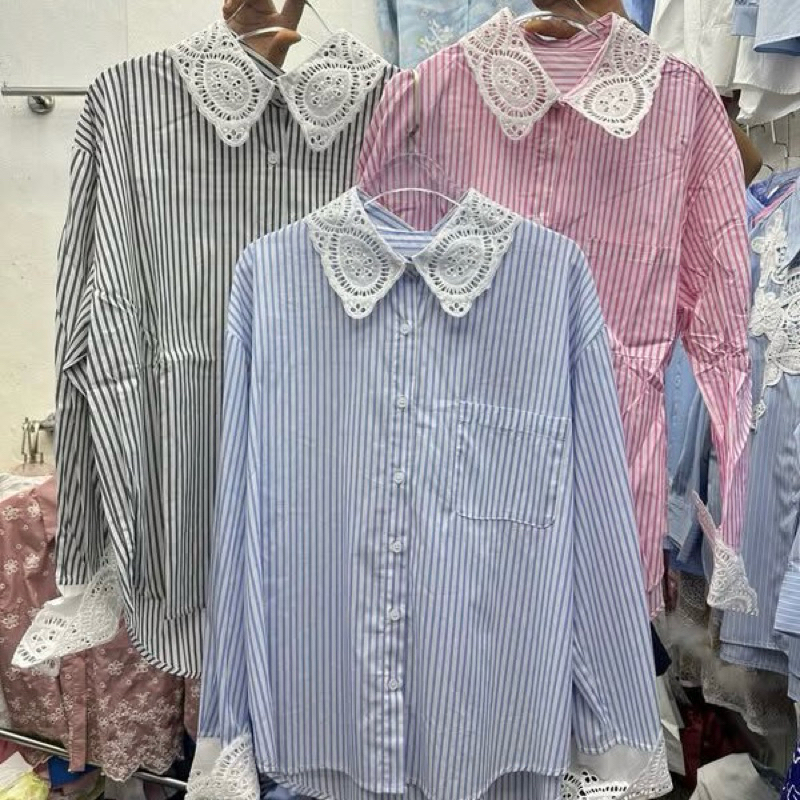 kemeja salur  /kemeja strip salur