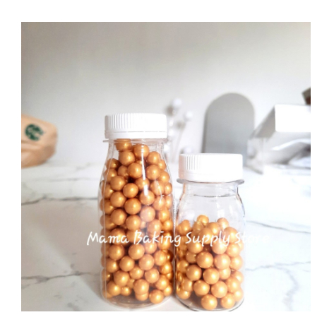 

Edible Sprinkle Ball PEARL GOLD MATTE Mutiara EMAS -+6mm Topping -+100