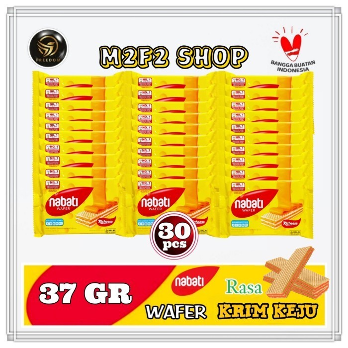 

Nabati Wafer Richeese Cheese Cream | Krim Keju Sachet - 37 gr (Kemasan 30 Pcs)