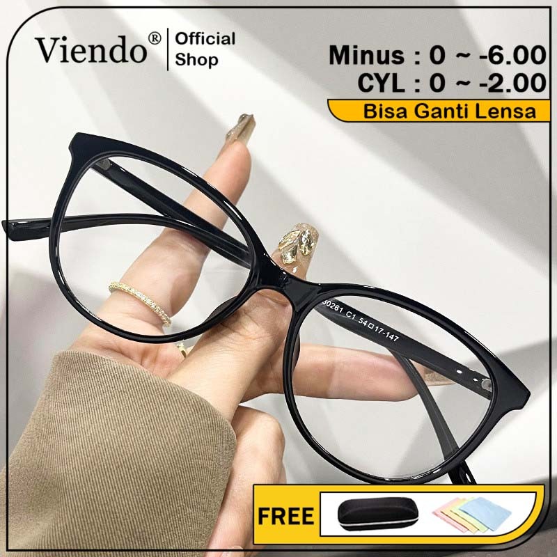 Viendo Kacamata Anti Blueray Photocromic Minus Silinder Pria Wanita Bluecromic Kaca Mata Optik Frame