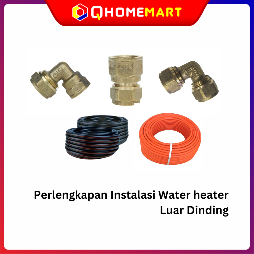 Pipa Drat Tee Fitting Perlengkapan Pemasangan Water Heater Luar Dinding