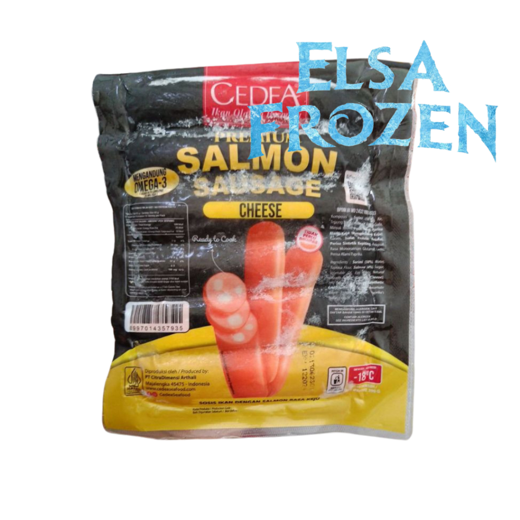 

CEDEA PREMIUM SALMON SAUSAGE CHEESE 390GR/SOSIS FROZEN/SALMON RASA KEJU